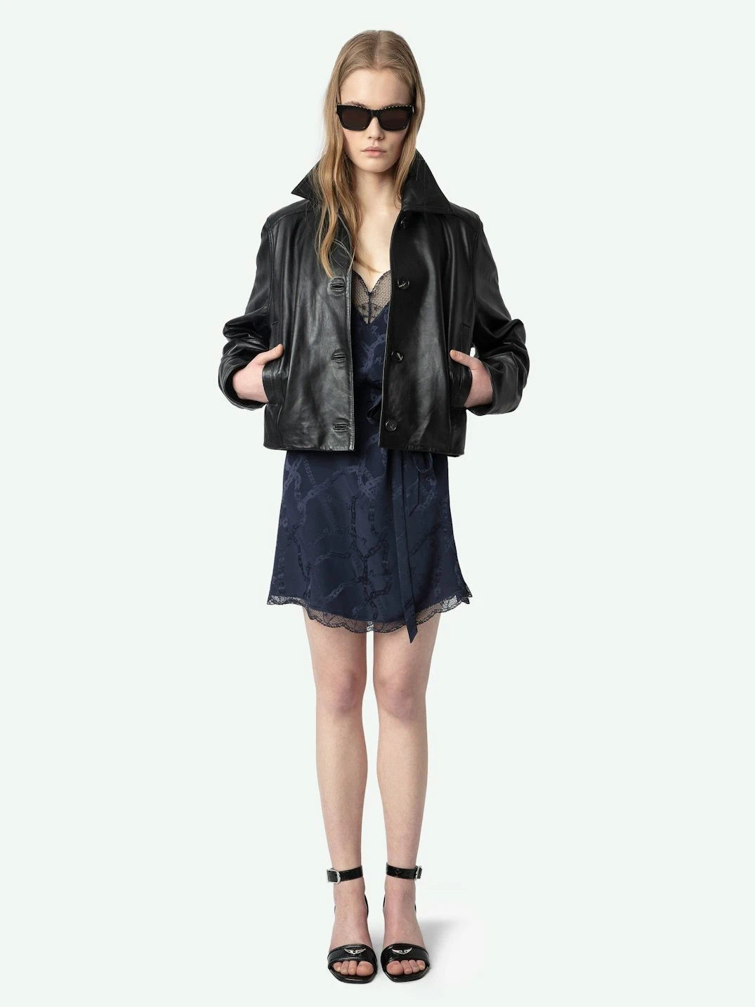 Silk Jacquard Black Dress