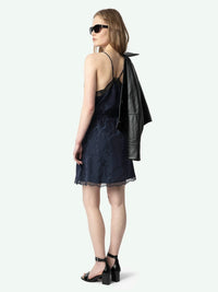Silk Jacquard Black Dress