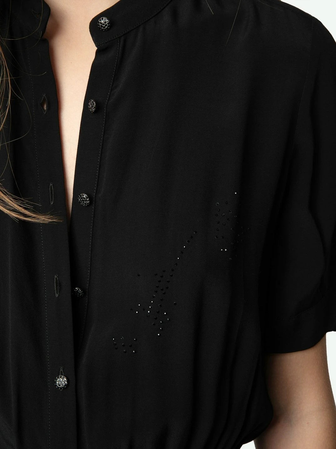 Rimaz Rhinestone Black Dress