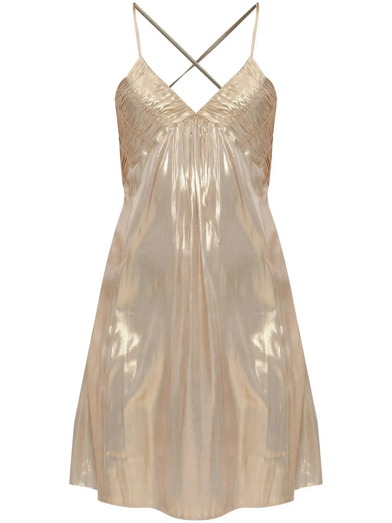 Metallic Rayonne Gold Dress