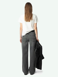 High-Waisted Grey Jeans