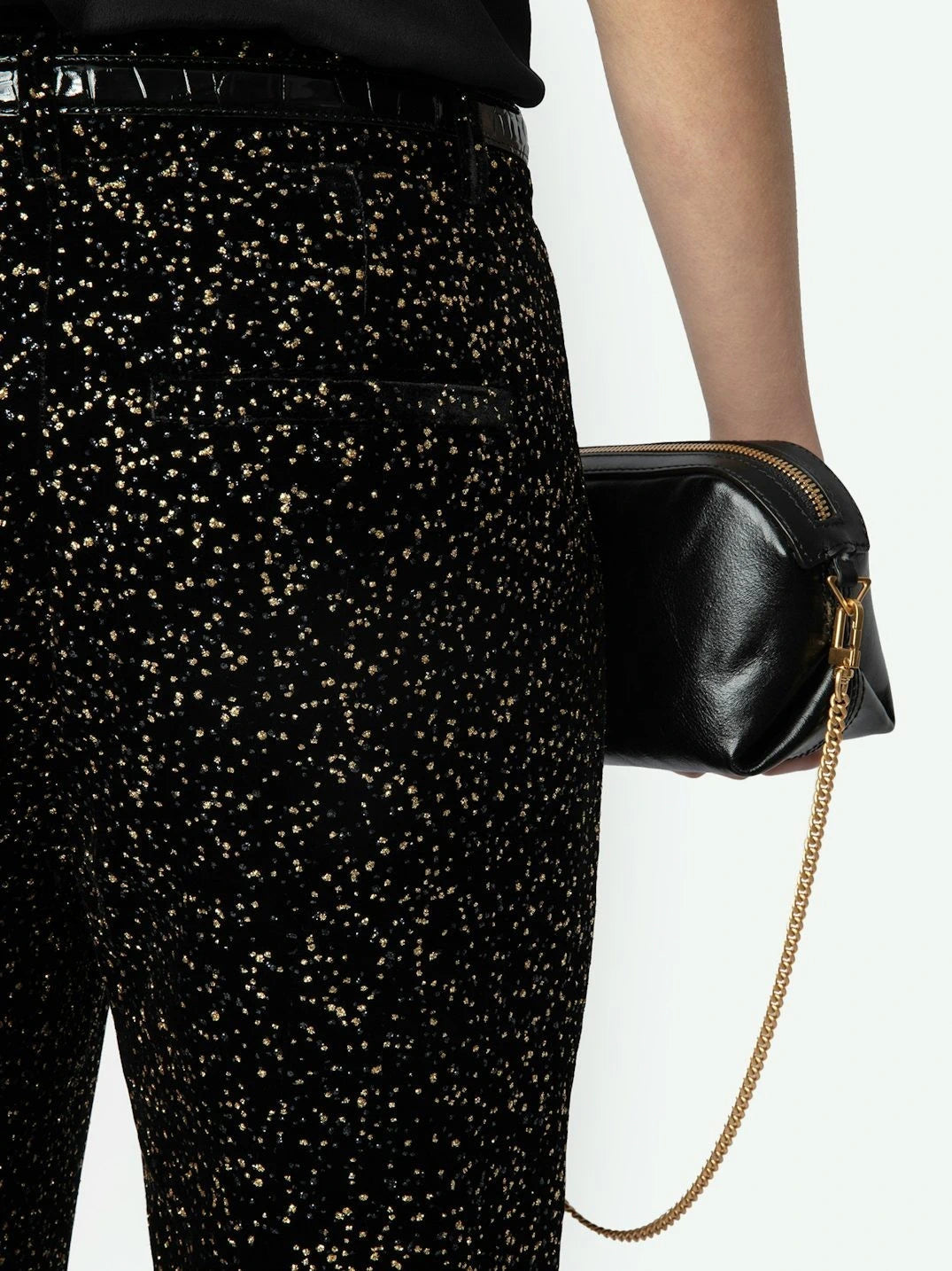 Prevy Velvet Black Trousers