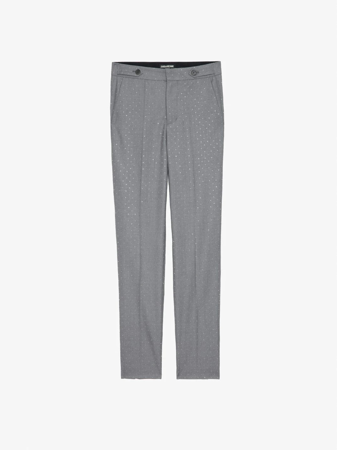 Tailored Rhinestone Grey Trousers