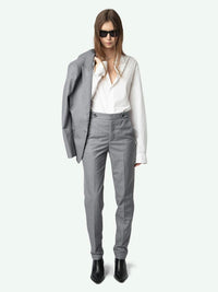 Tailored Rhinestone Grey Trousers