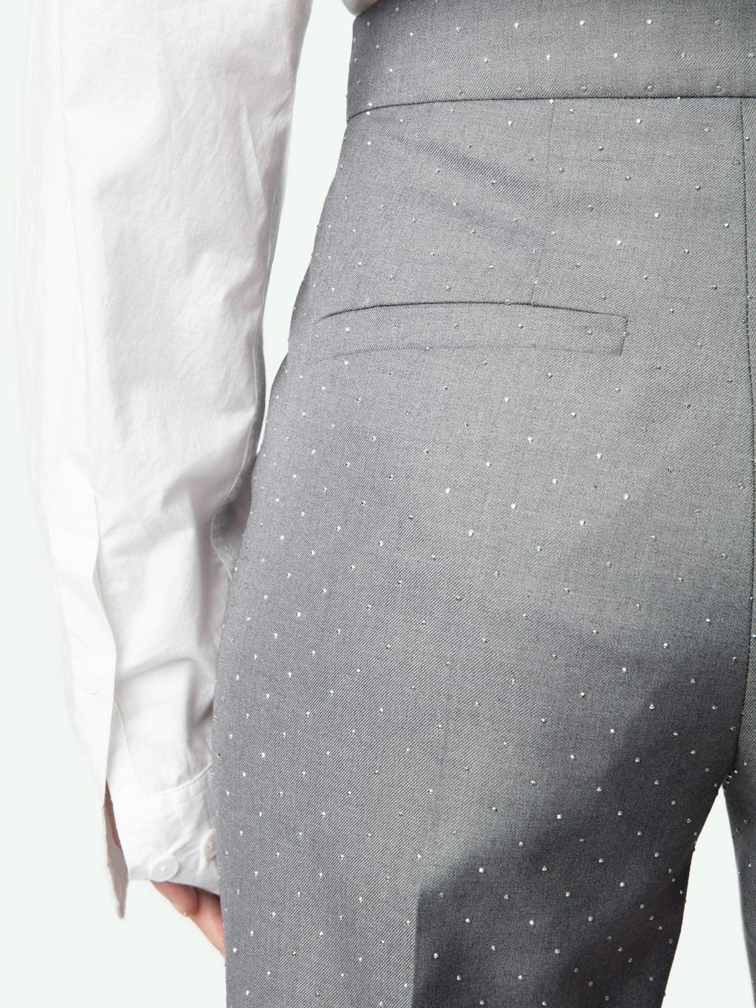 Tailored Rhinestone Grey Trousers
