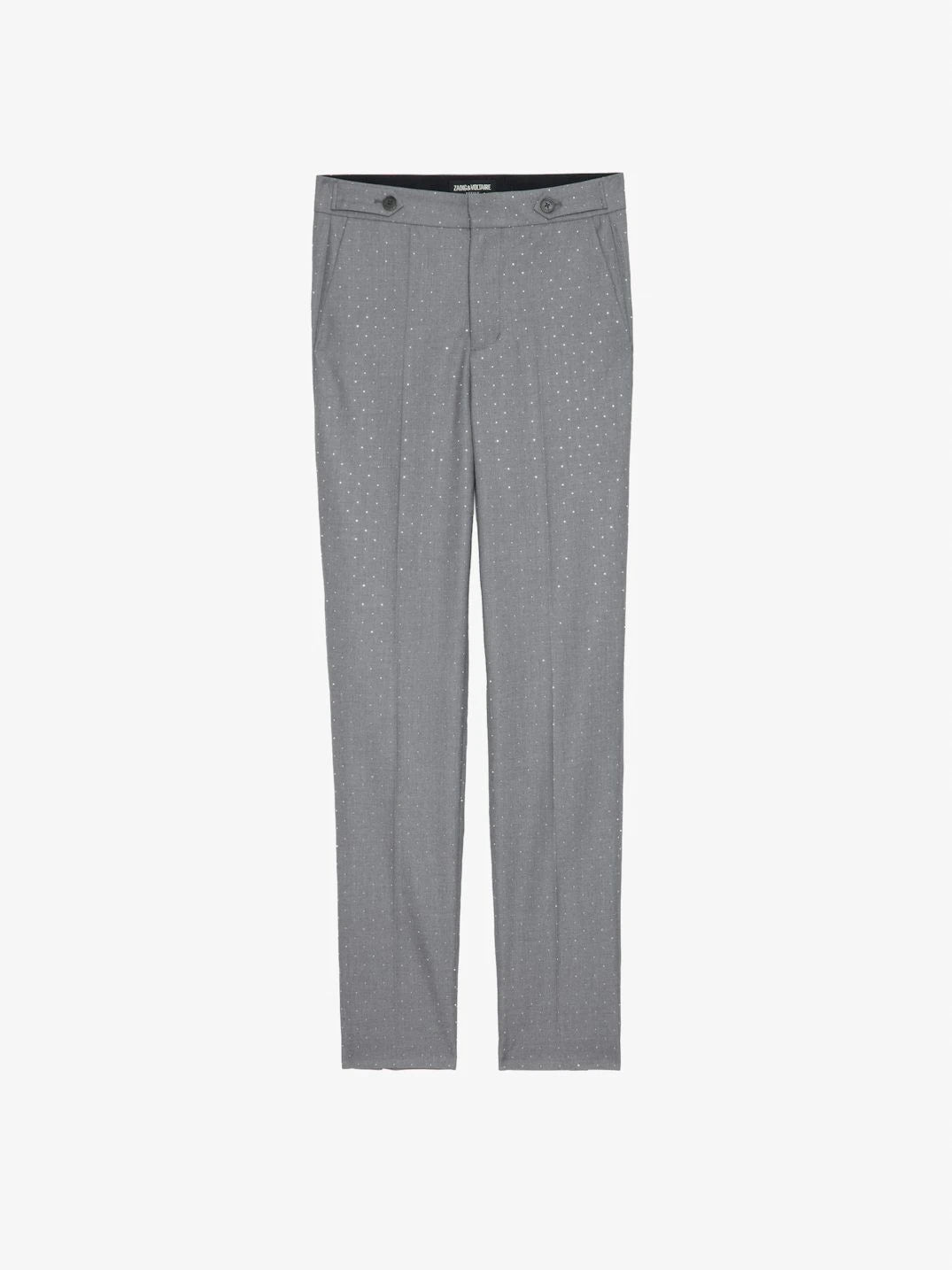 Tailored Rhinestone Grey Trousers