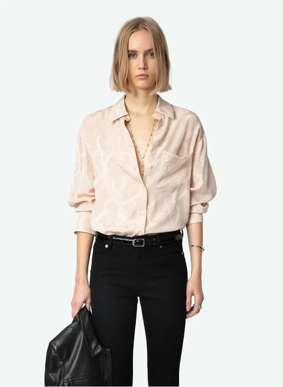Jacquard Pink Blouse