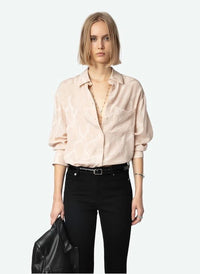 Jacquard Pink Blouse