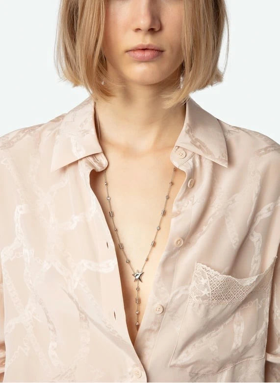 Jacquard Pink Blouse