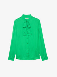 Tulba Green Satin Blouse