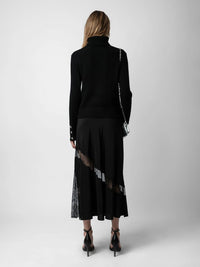 Jaylal Black Silk Skirt