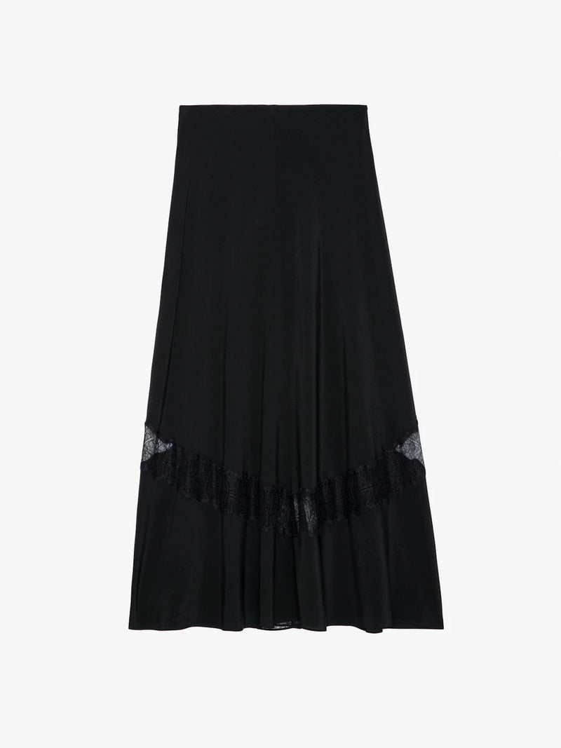 Jaylal Black Silk Skirt
