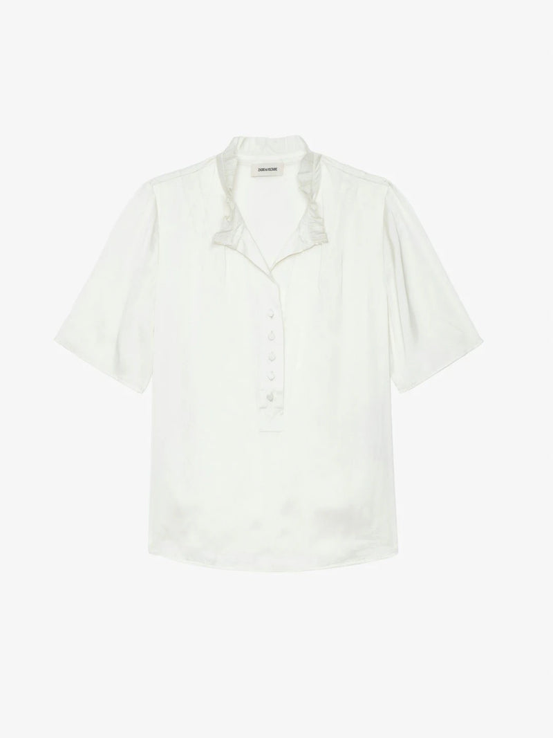 Topher Satin White Top