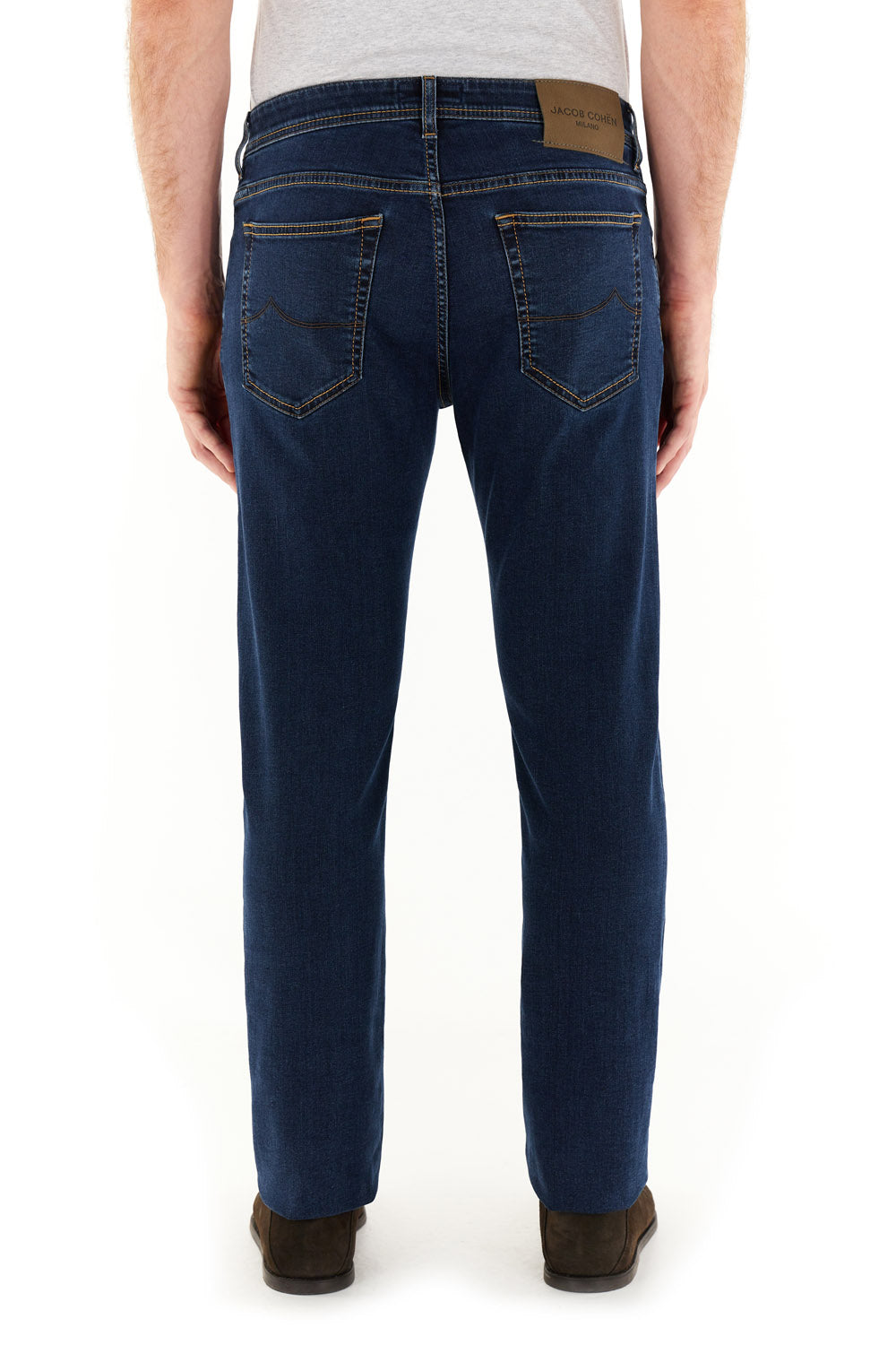 Bard LTD Regular-Slim 5 Pocket Jeans in Medium Blue Stretch Denim