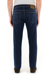 Bard LTD Regular-Slim 5 Pocket Jeans in Medium Blue Stretch Denim