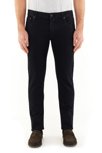 Nick Slim Super Slim 5 Pocket Jeans in Black Stretch Denim in Organic Cotton with Rinse Wash