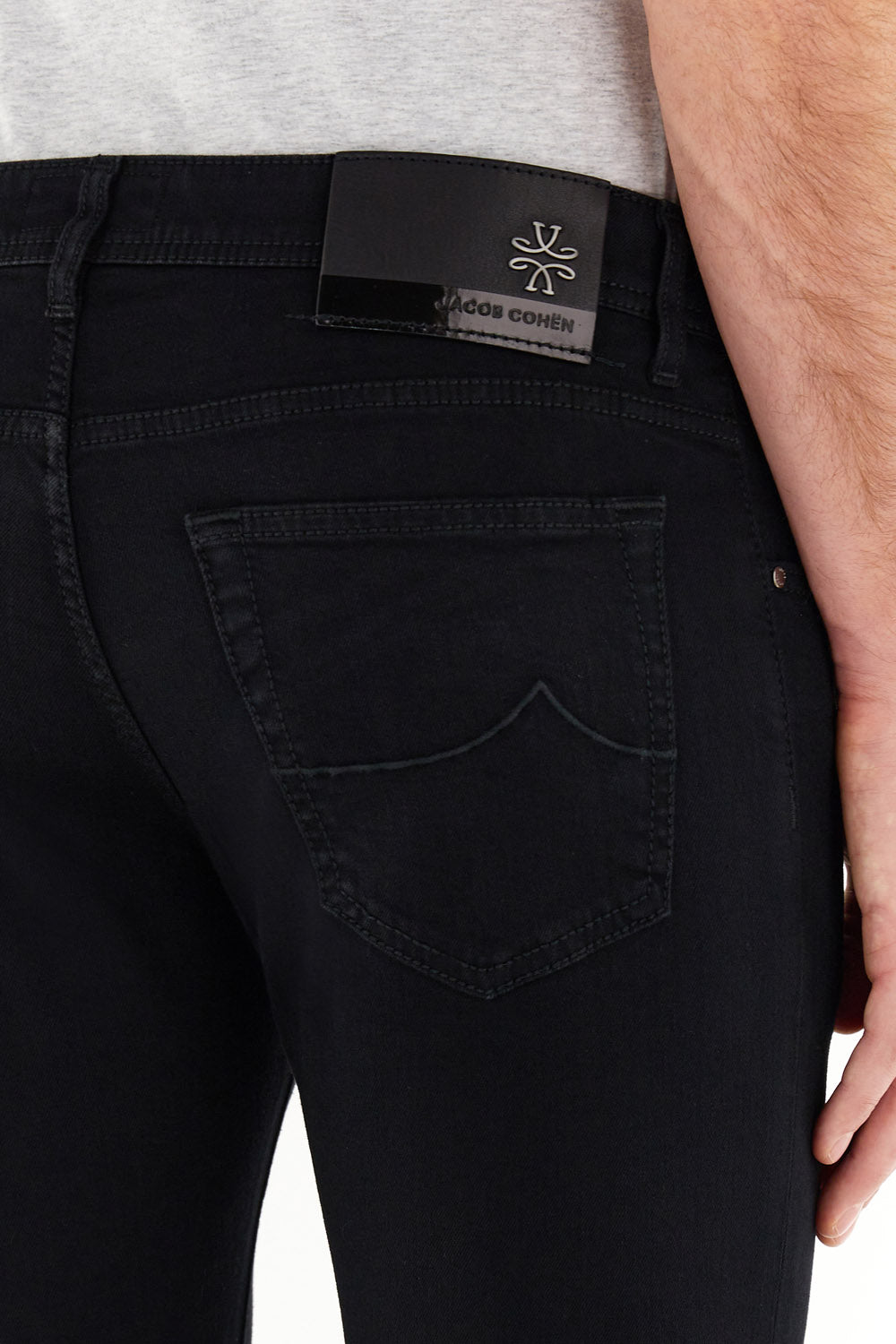 Nick Slim Super Slim 5 Pocket Jeans in Black Stretch Denim in Organic Cotton with Rinse Wash