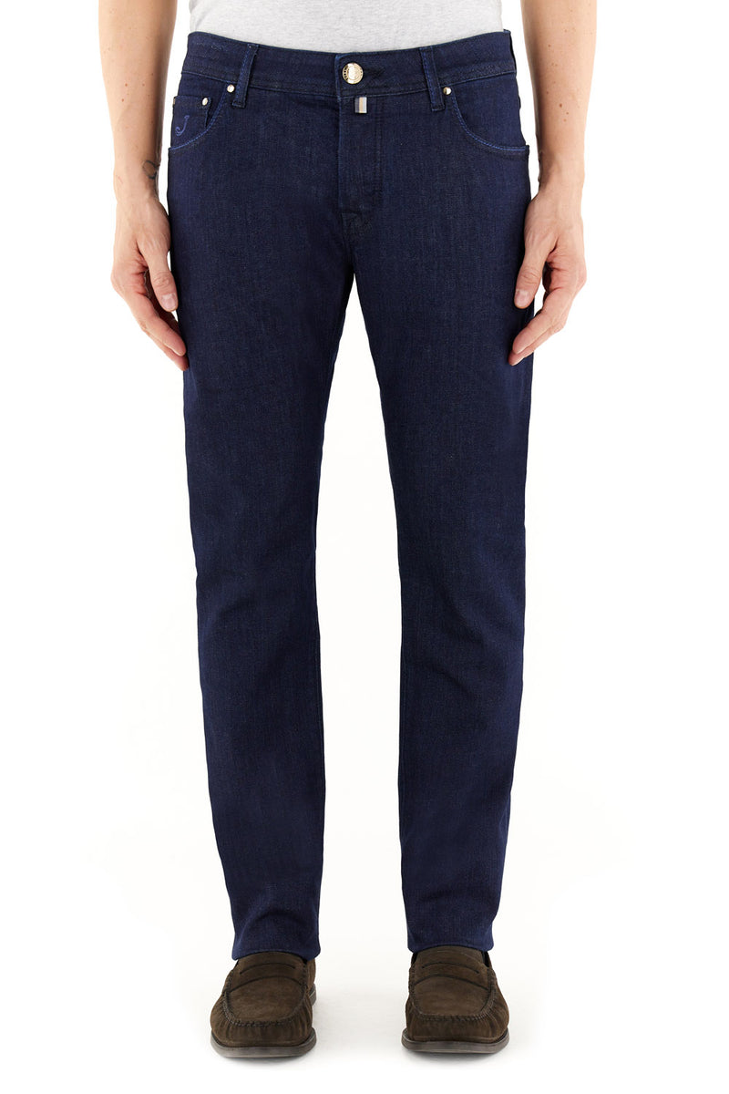 Jeans 'Bard LTD' dark blue with lasecut logo patch