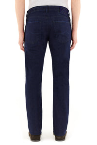 Jeans 'Bard LTD' dark blue with lasecut logo patch