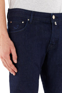 Jeans 'Bard LTD' dark blue with lasecut logo patch