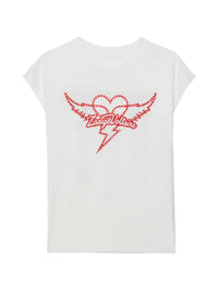CLOE HEART WINGS STRASS TSHIRT