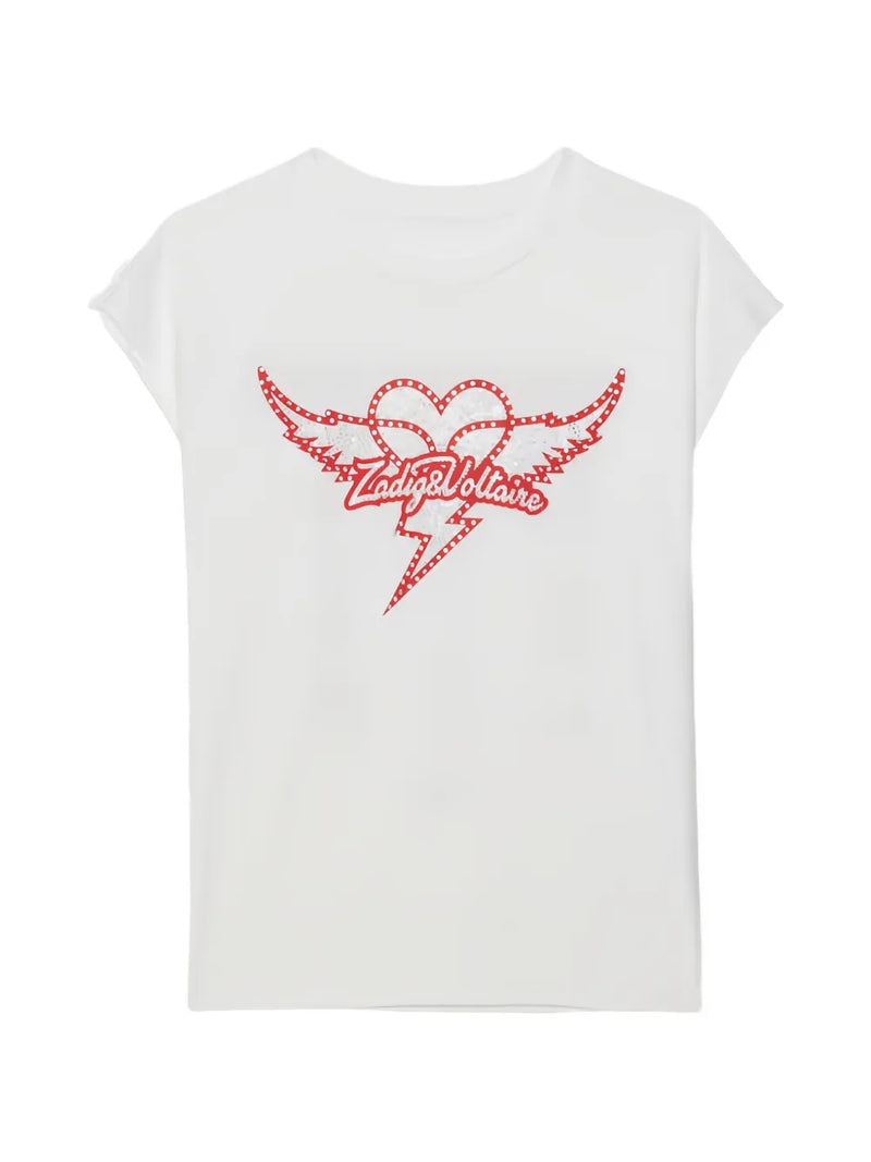 CLOE HEART WINGS STRASS TSHIRT