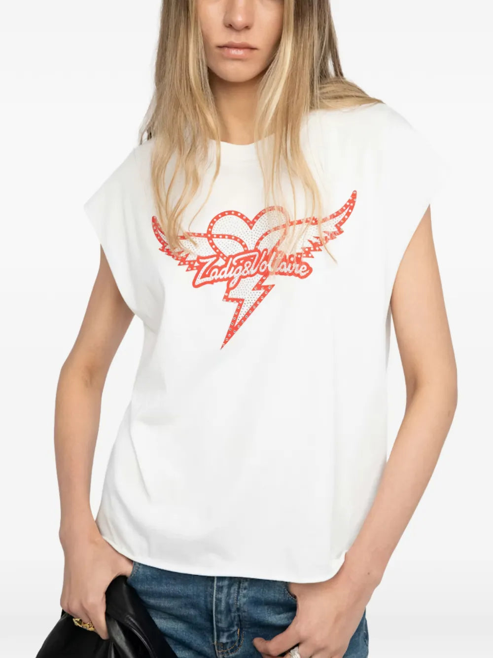 CLOE HEART WINGS STRASS TSHIRT