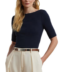 Judy Elbow-Sleeve Knit Top