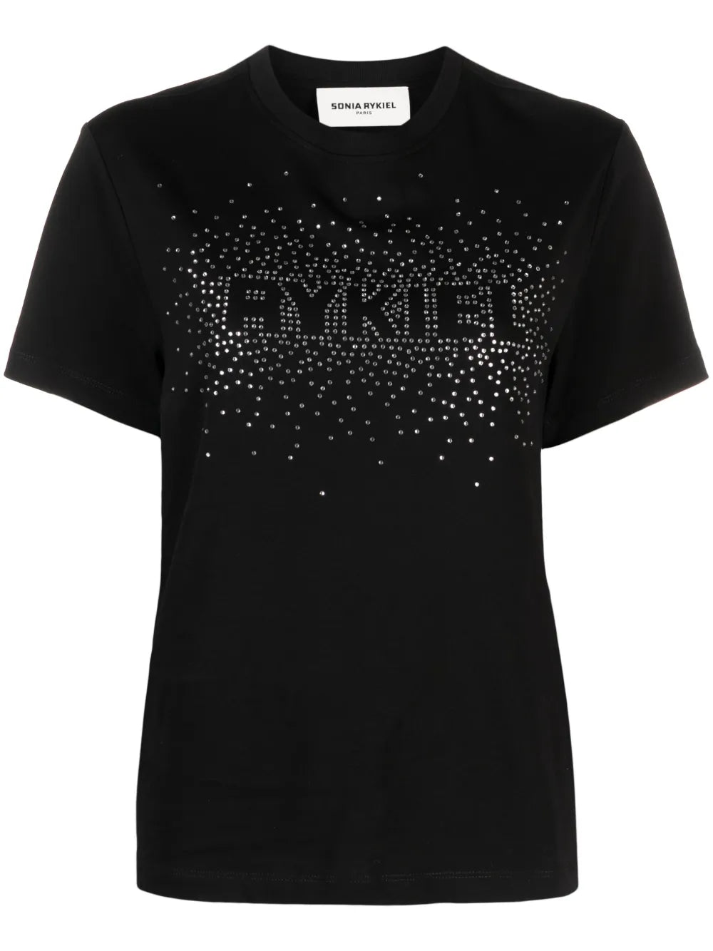 Beaded-Logo Black T-Shirt