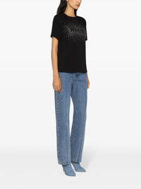 Beaded-Logo Black T-Shirt