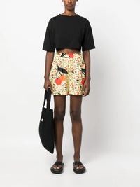 Cherry-Print Yellow Shorts
