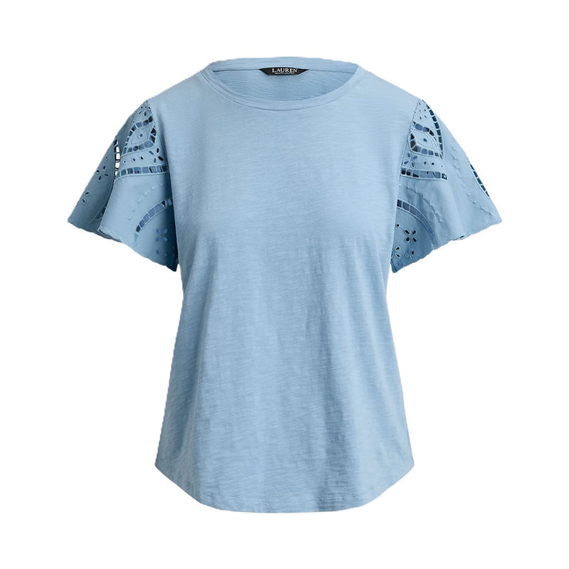 Cotton Slub Jersey-Knit Pullover Top