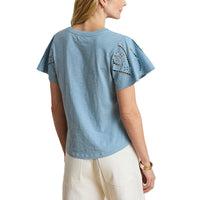 Cotton Slub Jersey-Knit Pullover Top