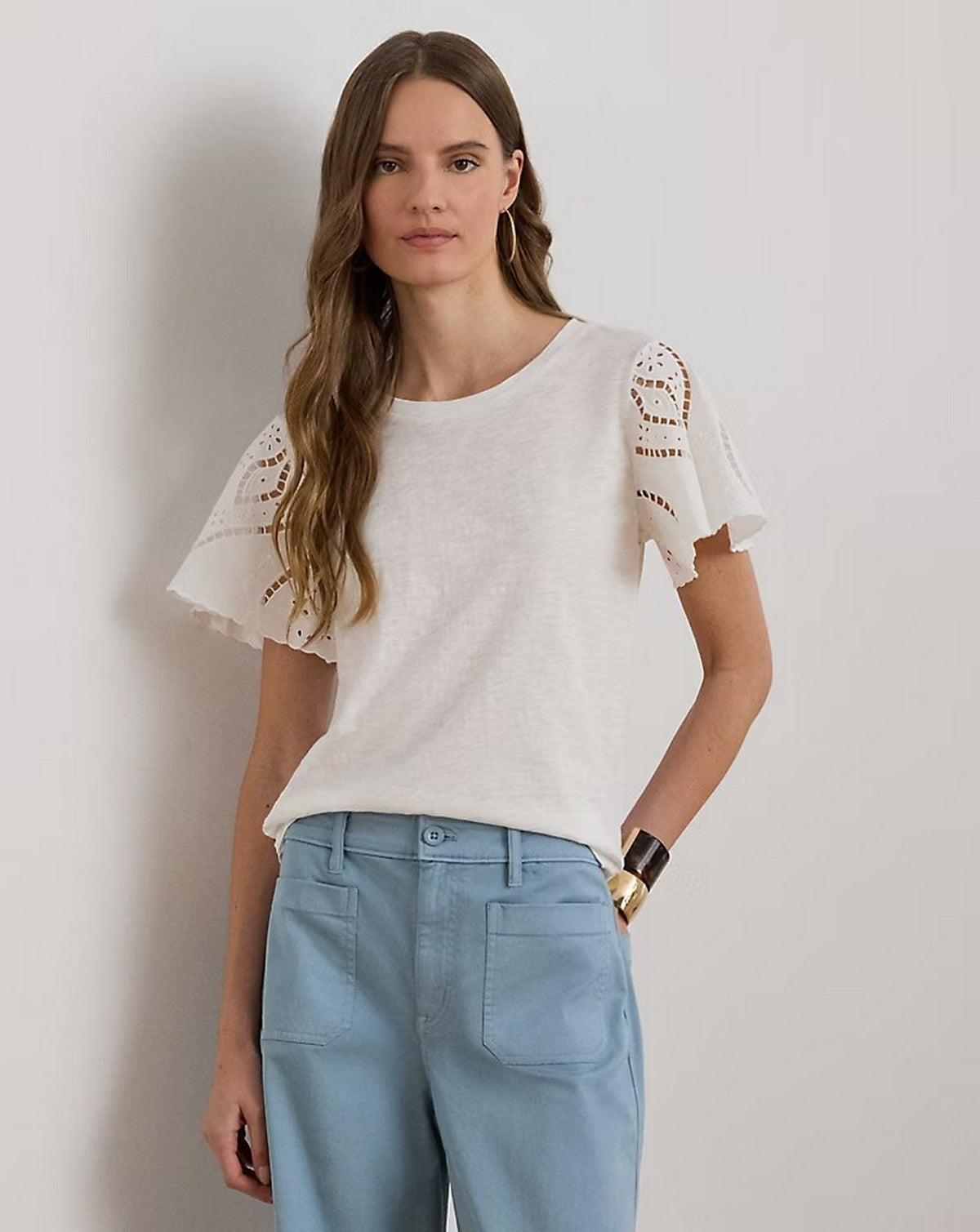 Cotton Slub Jersey-Knit Pullover Top