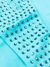 Crystal-Embellished Blue Bikini Bottoms