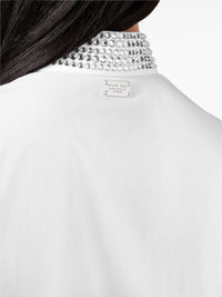 Crystal Embellished-Collar White Shirt