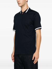Fine-Ribbed Cotton Zip-Fastening Polo Shirt