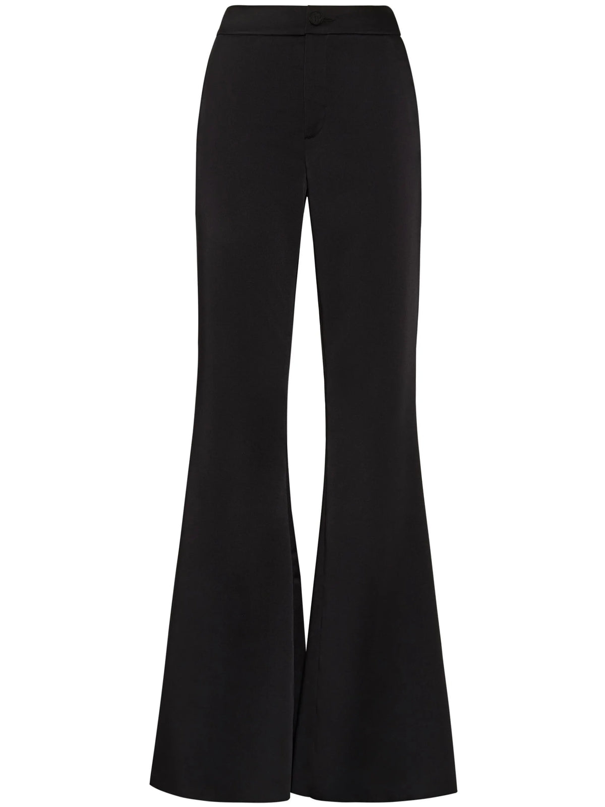 Flared Satin Black Trousers