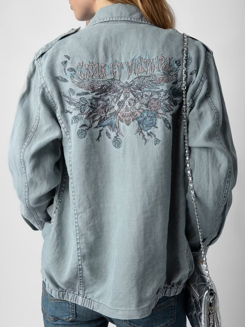 Linen Military Grey Jacket