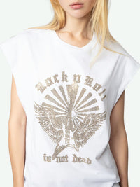 Guitar Wings Strass White Tshirt