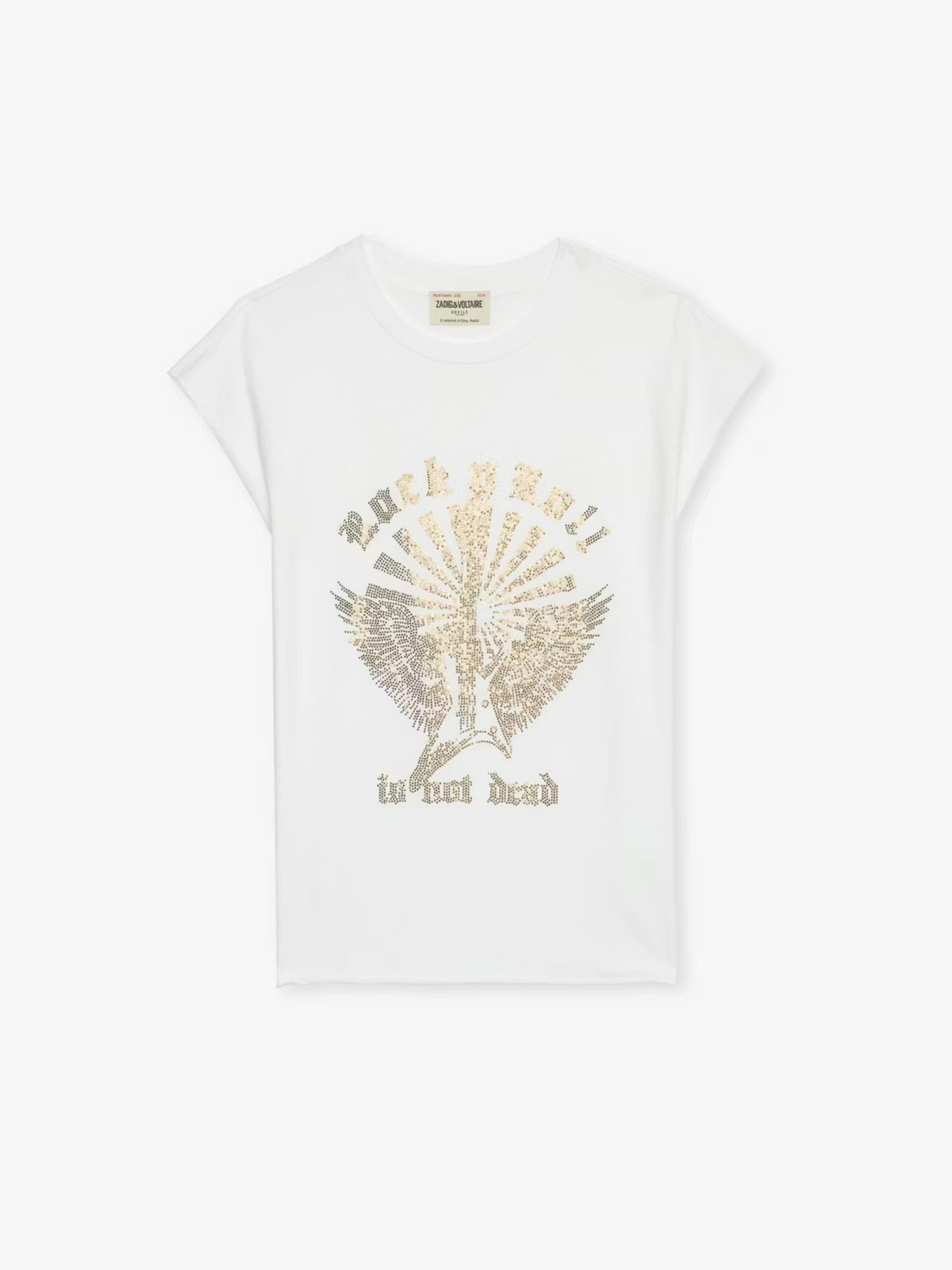 Guitar Wings Strass White Tshirt