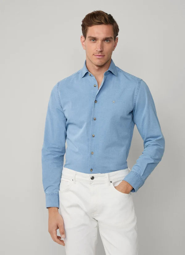 Tailored Fit Light Blue Denim Shirt