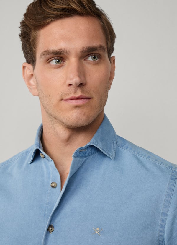 Tailored Fit Light Blue Denim Shirt