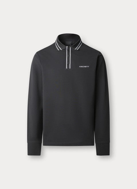 Classic Fit Long Sleeve Jacquard Polo