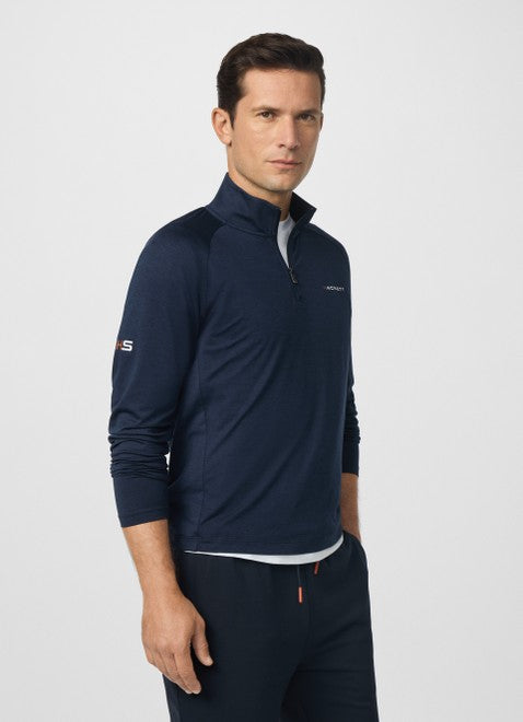 Slim Fit Long Sleeve Strike Zip Polo