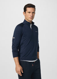 Slim Fit Long Sleeve Strike Zip Polo