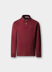 Slim fit long sleeve pique polo