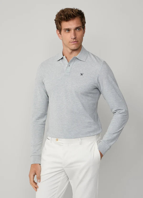 Slim Fit Long Sleeve Pique Polo