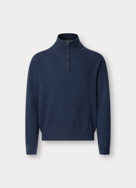 Merino Wool Blend Quarter Zip Jumper