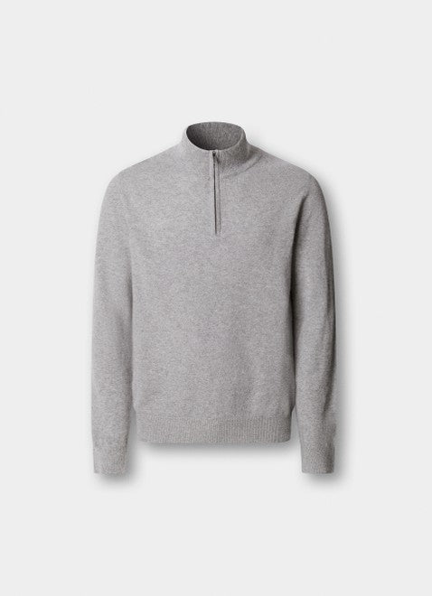 Merino Wool Blend Quarter Zip Jumper